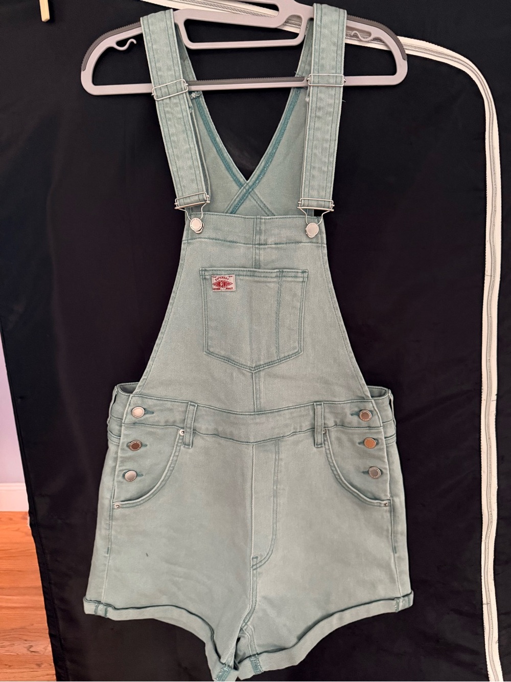 SUPERDRY Utility Dungaree Shortalls Fossil Green US 10 NWOT